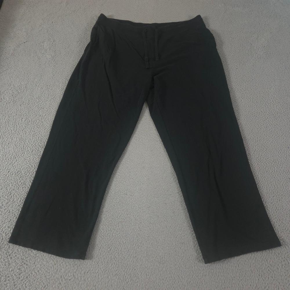 VINTAGE Gap Pants Womens XXL Black Straight Leg 100% Cotton Drawstring 00s Y2K